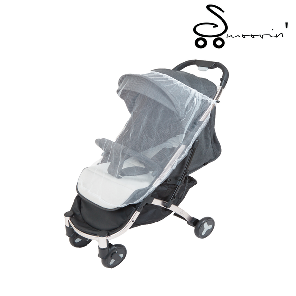 Smoovin Compact Travel Stroller - Denim Blue w/ Silver Frame