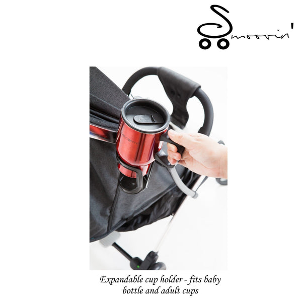 Smoovin Compact Travel Stroller - Salt and Pepper