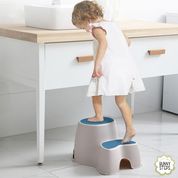 Toddler Step Stool - Pink & White