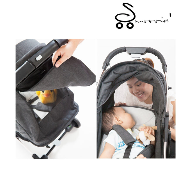 Smoovin Compact Travel Stroller - Salt and Pepper