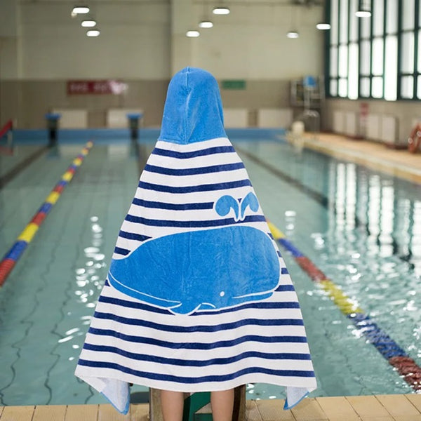 Hooded Children's Towel - Whale