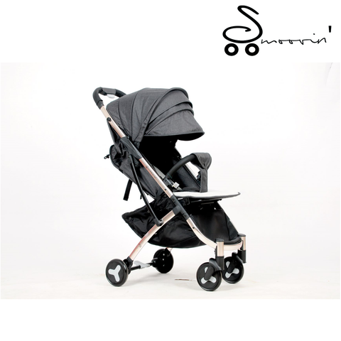 Smoovin Dark Gray Silver Frame Compact Stroller