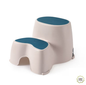 Toddler Step Stool - Blue & White