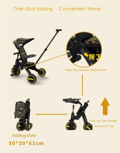 7-in-1 Convertible Push/Pedal Tricycle, Balance Bike & Trolley