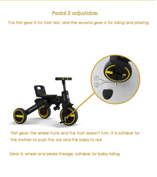 7-in-1 Convertible Push/Pedal Tricycle, Balance Bike & Trolley